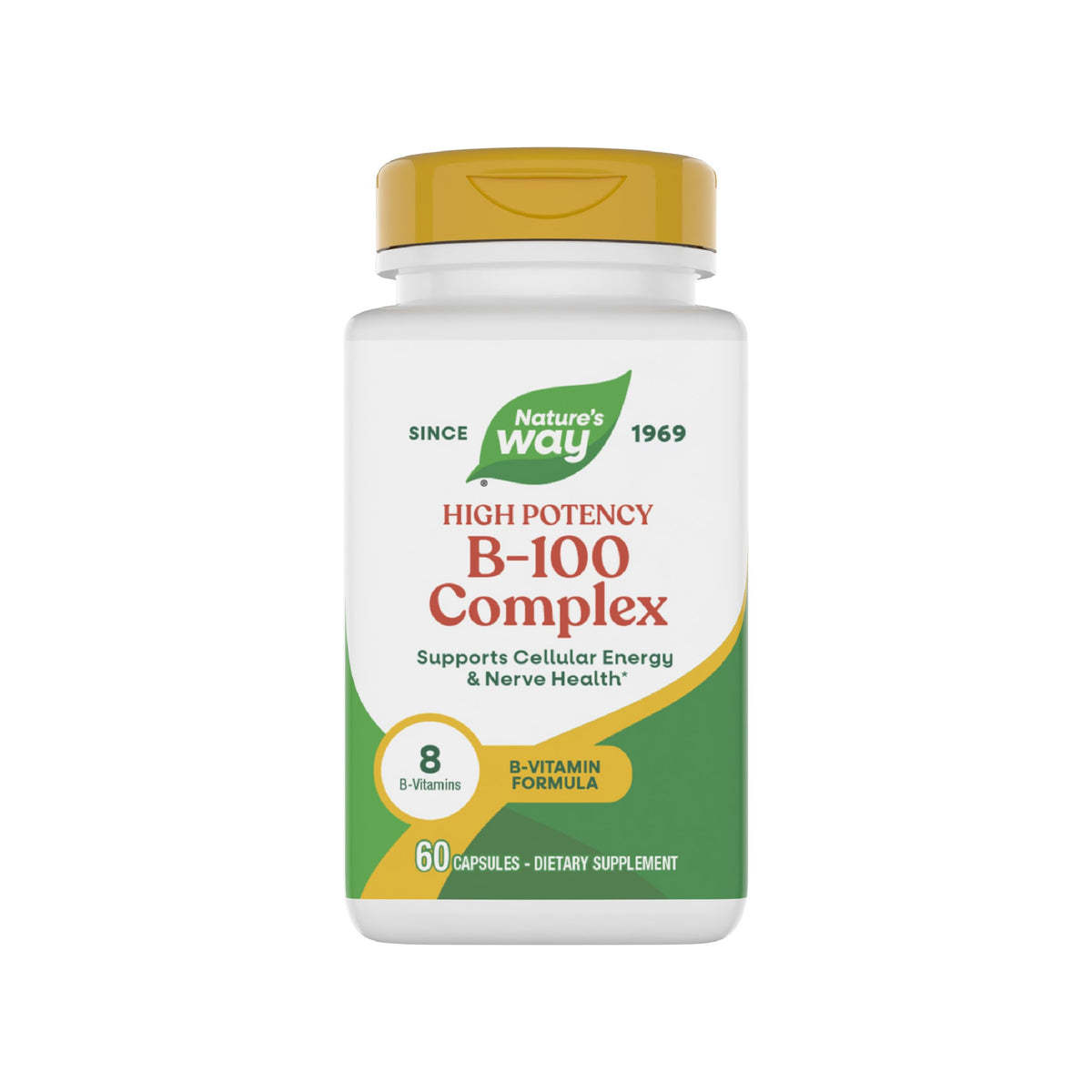 Nature's Way B-100 Complex : bouteille montrant l énergie potentielle du complément