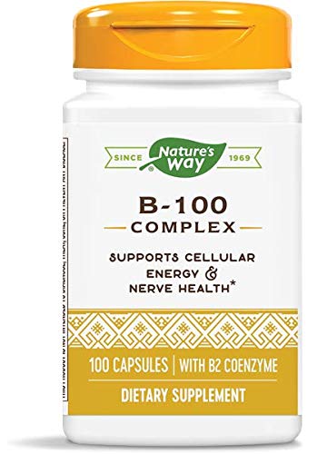 Nature's Way B-100 Complex, flacon visible, soutient l'énergie cellulaire et le bien-être du système nerveux