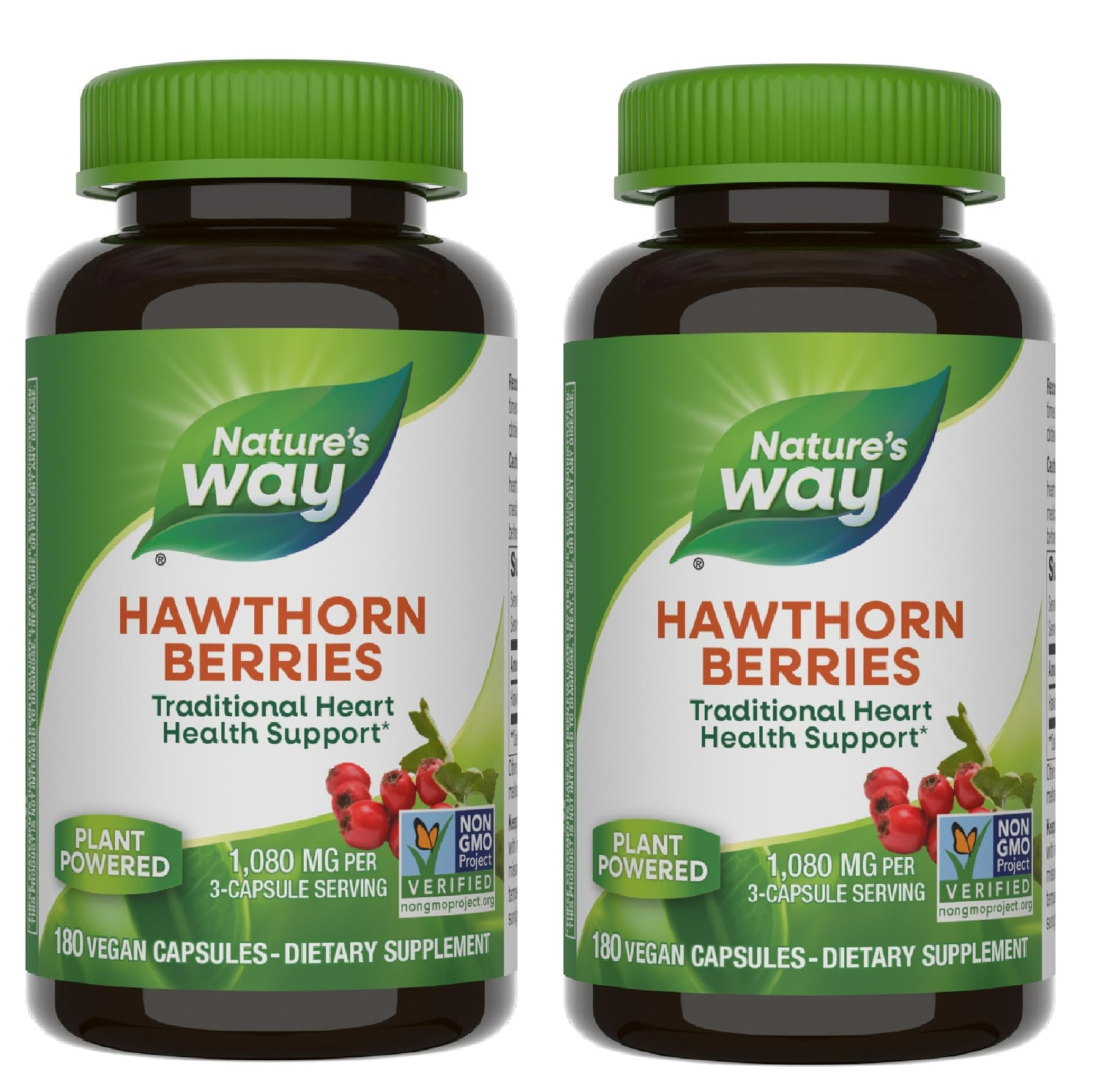 Nature's Way baies d'aubépine sur bouteille pour usage quotidien potentiel.