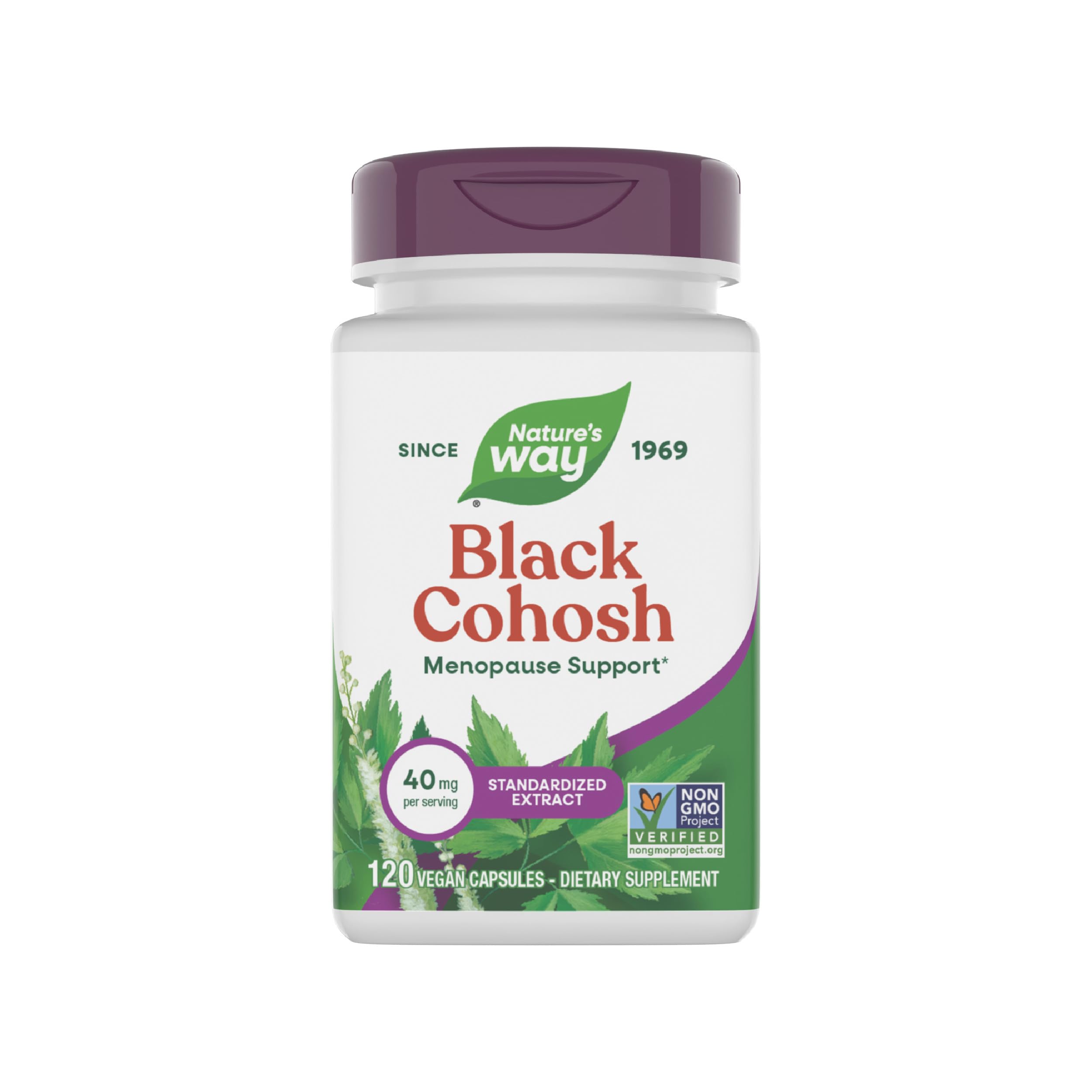 Nature's Way Black Cohosh Premium Extract : bouteille végan prête pour le soutien ménopause