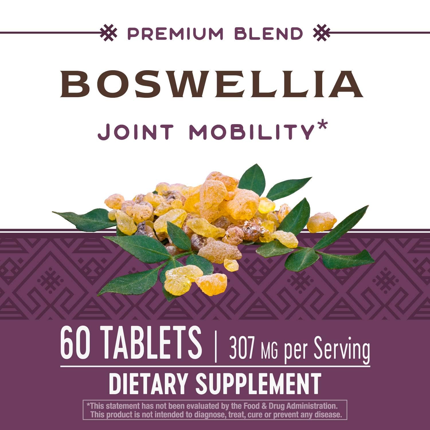 Nature's Way Boswellia Premium Extract – bouteille et tablettes, utilisation quotidienne facile.