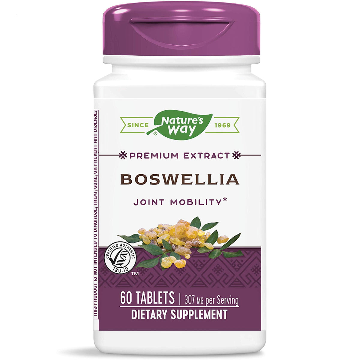 Nature's Way Boswellia Premium Extract – tablettes dans l'emballage, soutien potentiel à la mobilité.