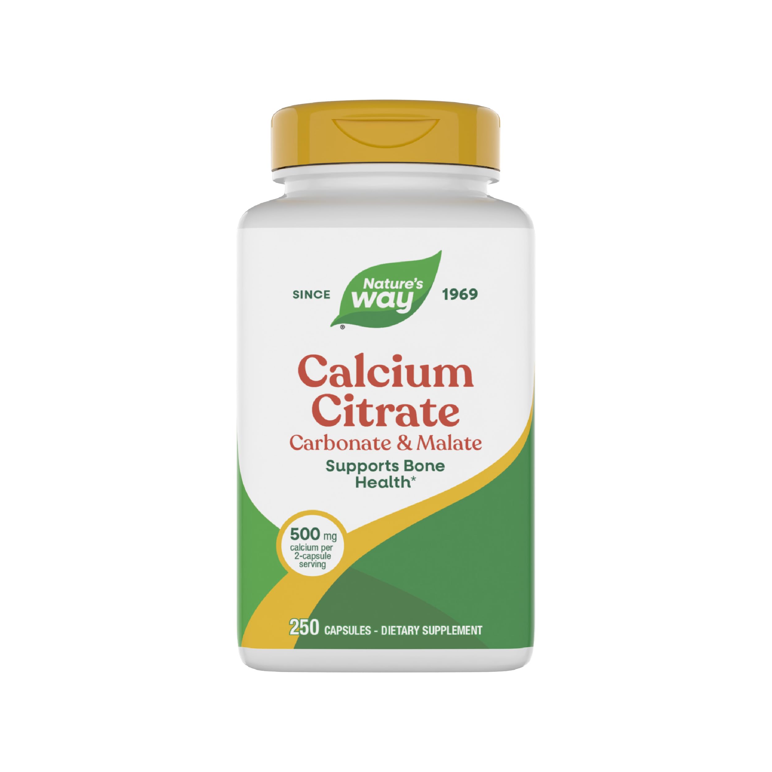 Calcium Citrate Nature's Way – flacon et étiquette, soutien potentiel des os