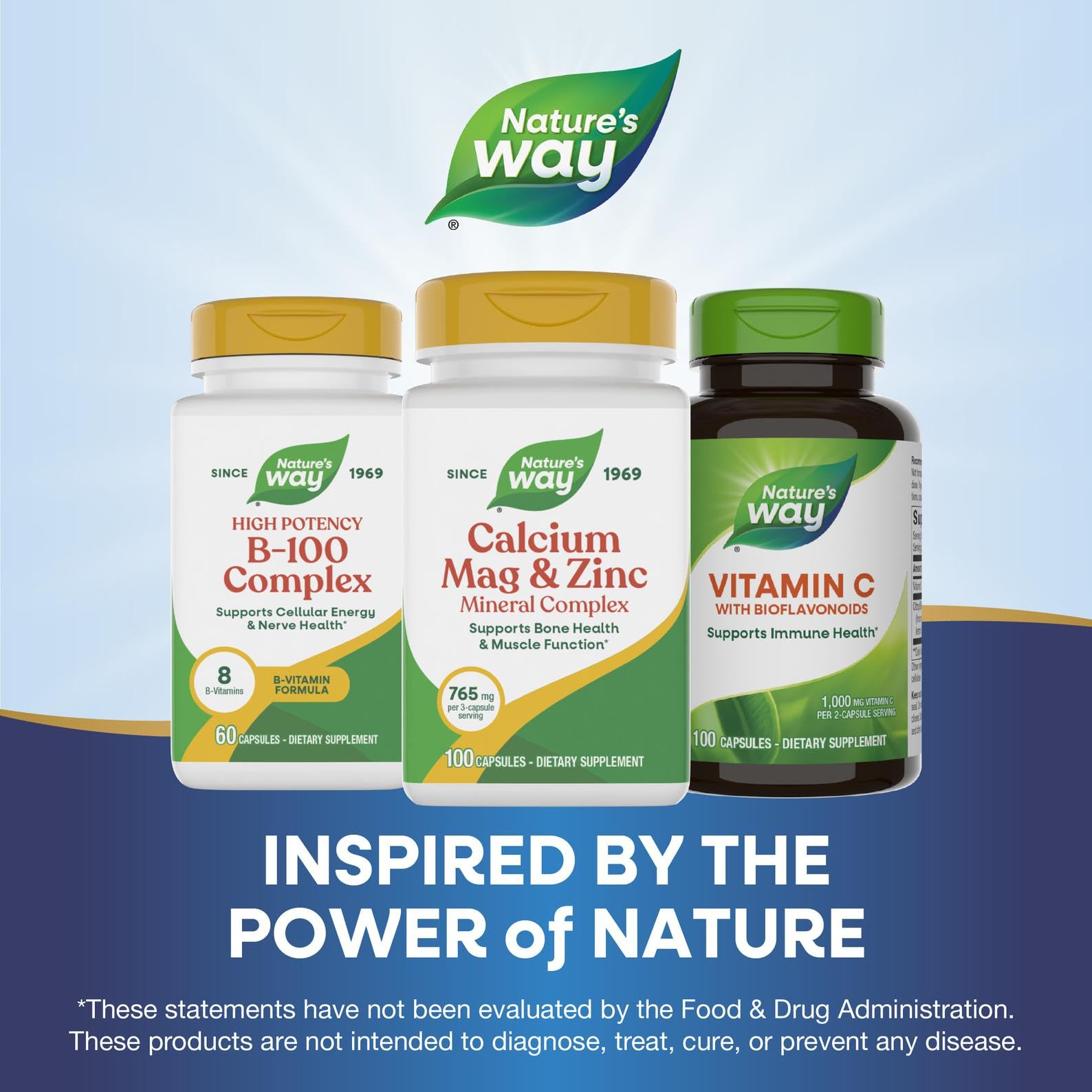 Nature's Way Calcium-Magnes-Zinc, prise avec repas, intégration facile dans la routine journalière.