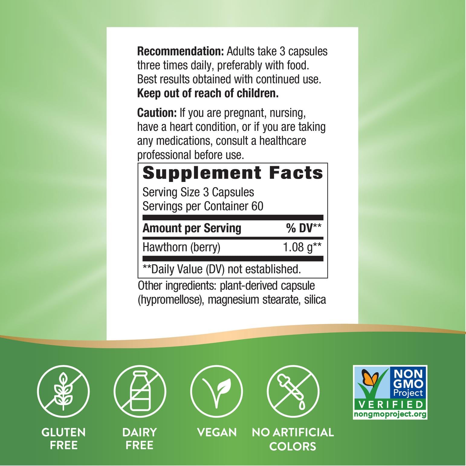 Nature's Way capsules véganes aubépine – rituel sain et pratique.
