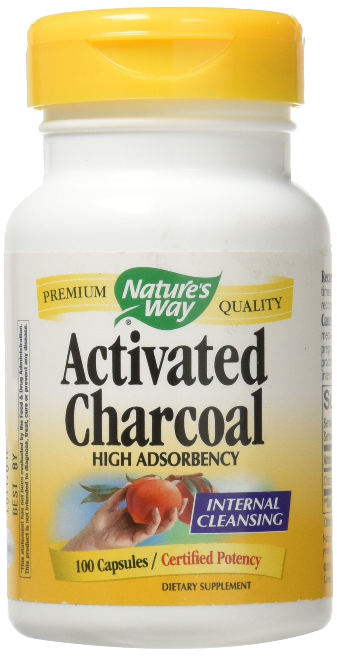 Nature's Way Charbon Actif: bouteille 560 mg, pratique après les repas.