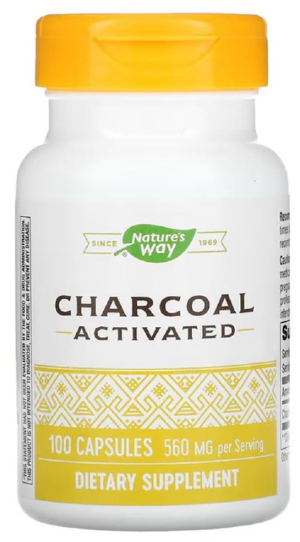 Nature's Way charbon actif capsules 260 mg - flacon, soutien digestif potentiel