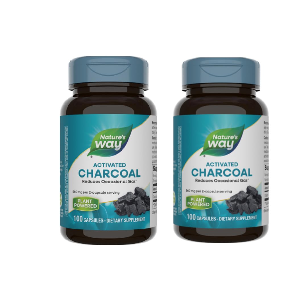 Nature's Way Charbon Actif: capsules faciles à avaler pour la gestion des gaz occasionnels.