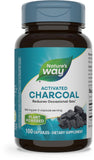Nature's Way Charbon Actif: étiquette sans gluten et sans additifs.