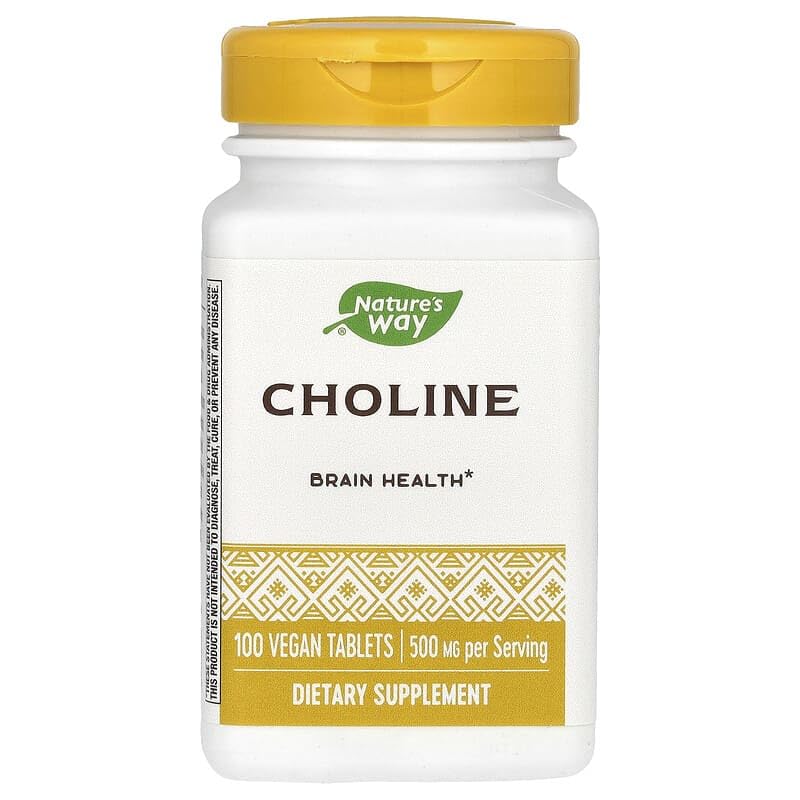 Nature's Way Choline 500 mg: étiquette claire facilitant la comparaison et l'achat