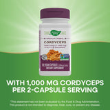 Etiquette Nature's Way Cordyceps : informations claires sur le produit.