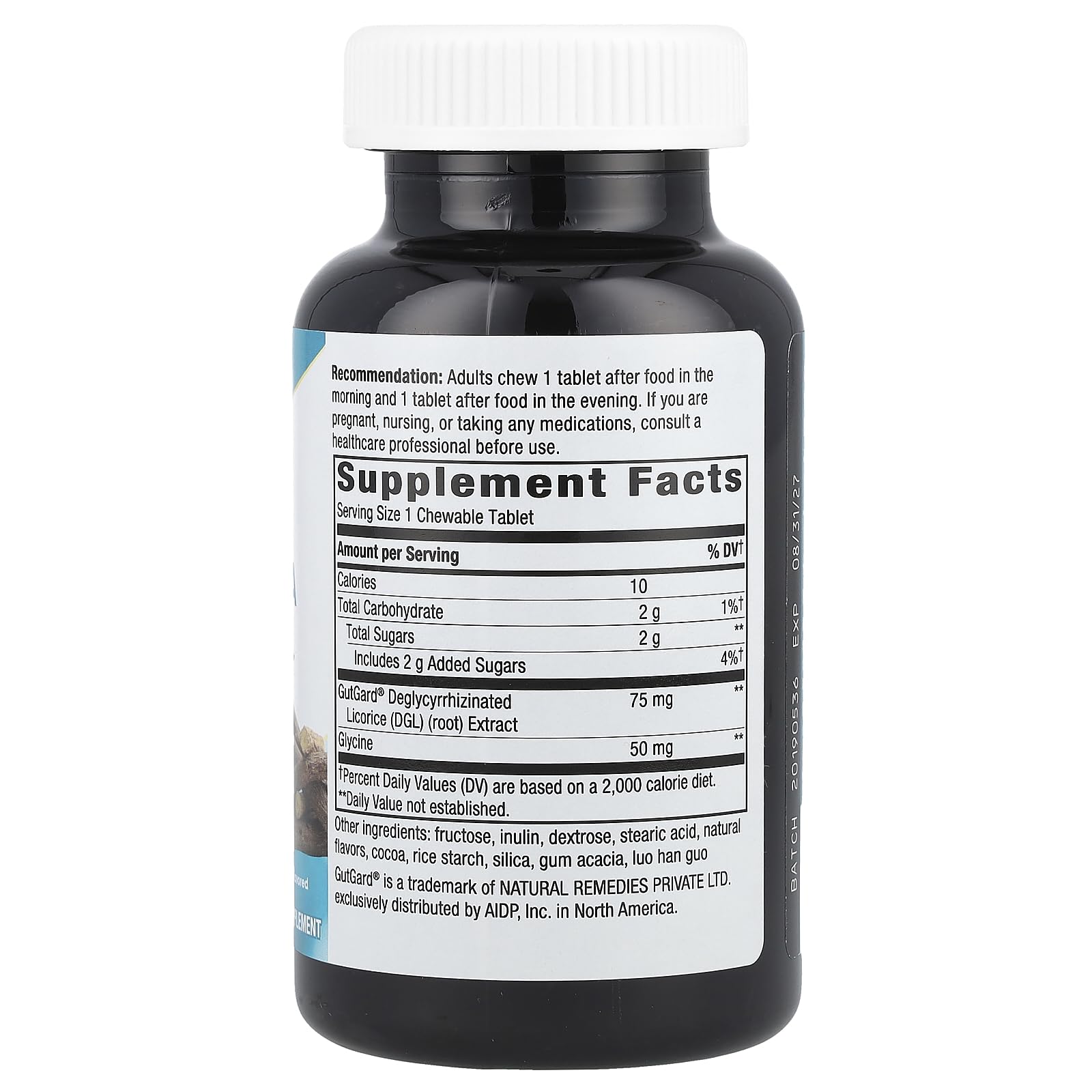 Nature's Way DGL Ultra – GutGard visible, suggérant un soutien digestif après repas.