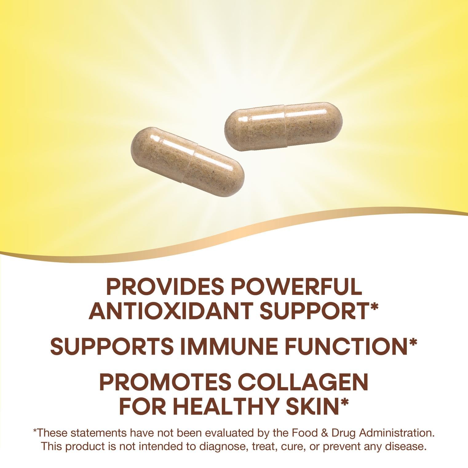 Étiquette Nature's Way vitamine C — information claire sur les bioflavonoïdes