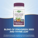 Gélules véganes Nature's Way Fenu-Thyme, capsules faciles à avaler.