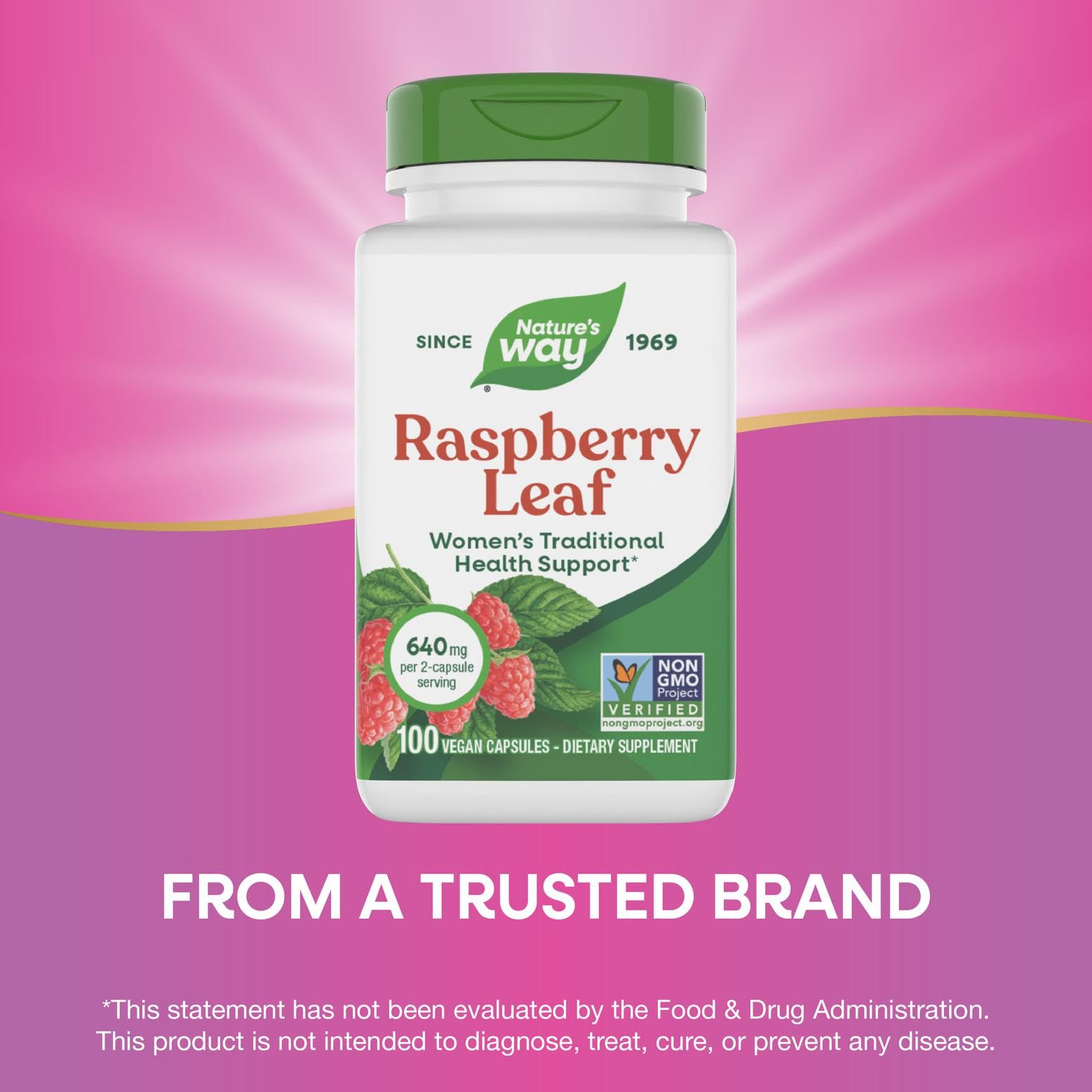 Nature's Way Feuille Framboise Dose: 900 mg par portion pour routine quotidienne