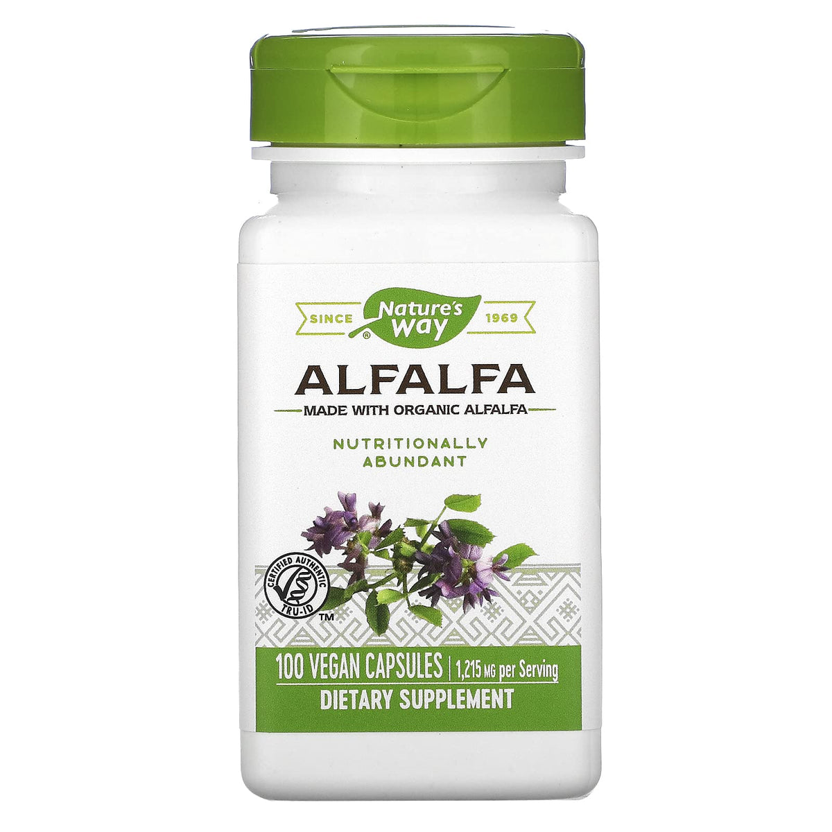 Nature's Way feuilles de luzerne – flacon, source potentielle de nutriments pour votre routine.