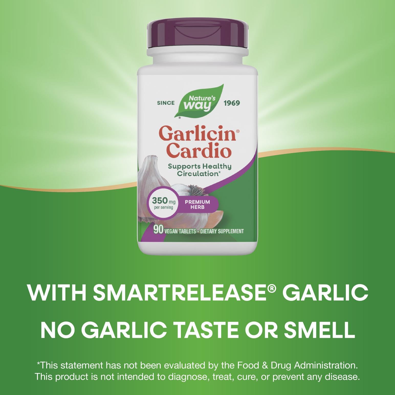 Nature’s Way Garlicin Cardio - etiquette sur l’étiquette mentionnant le mode d’emploi.