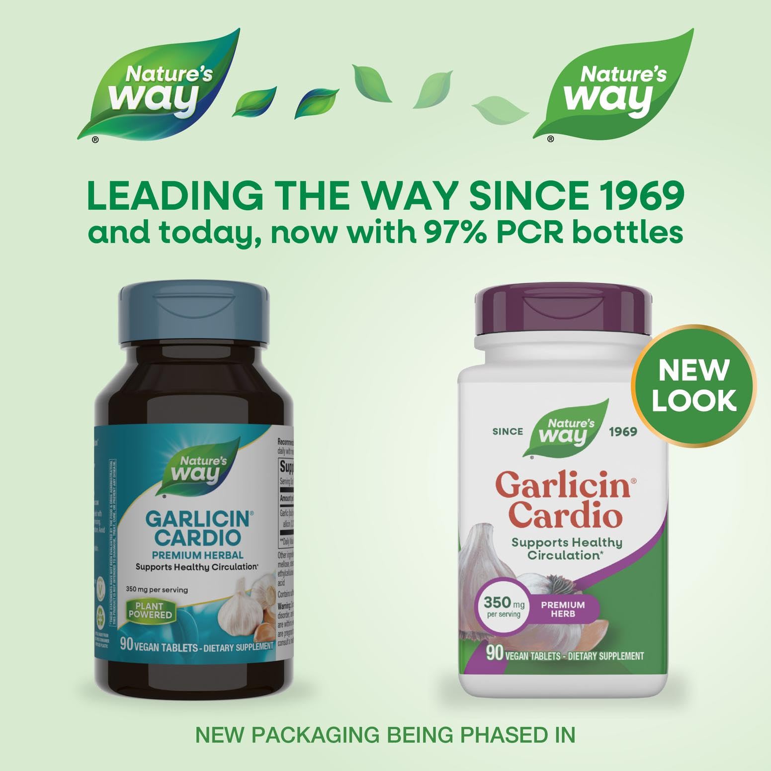 Nature’s Way Garlicin Cardio - tablettes visibles, dosage simple pour les repas.