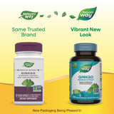 Nature's Way Ginkgo glycosides flavone 24% pour activité cognitive soutenue.