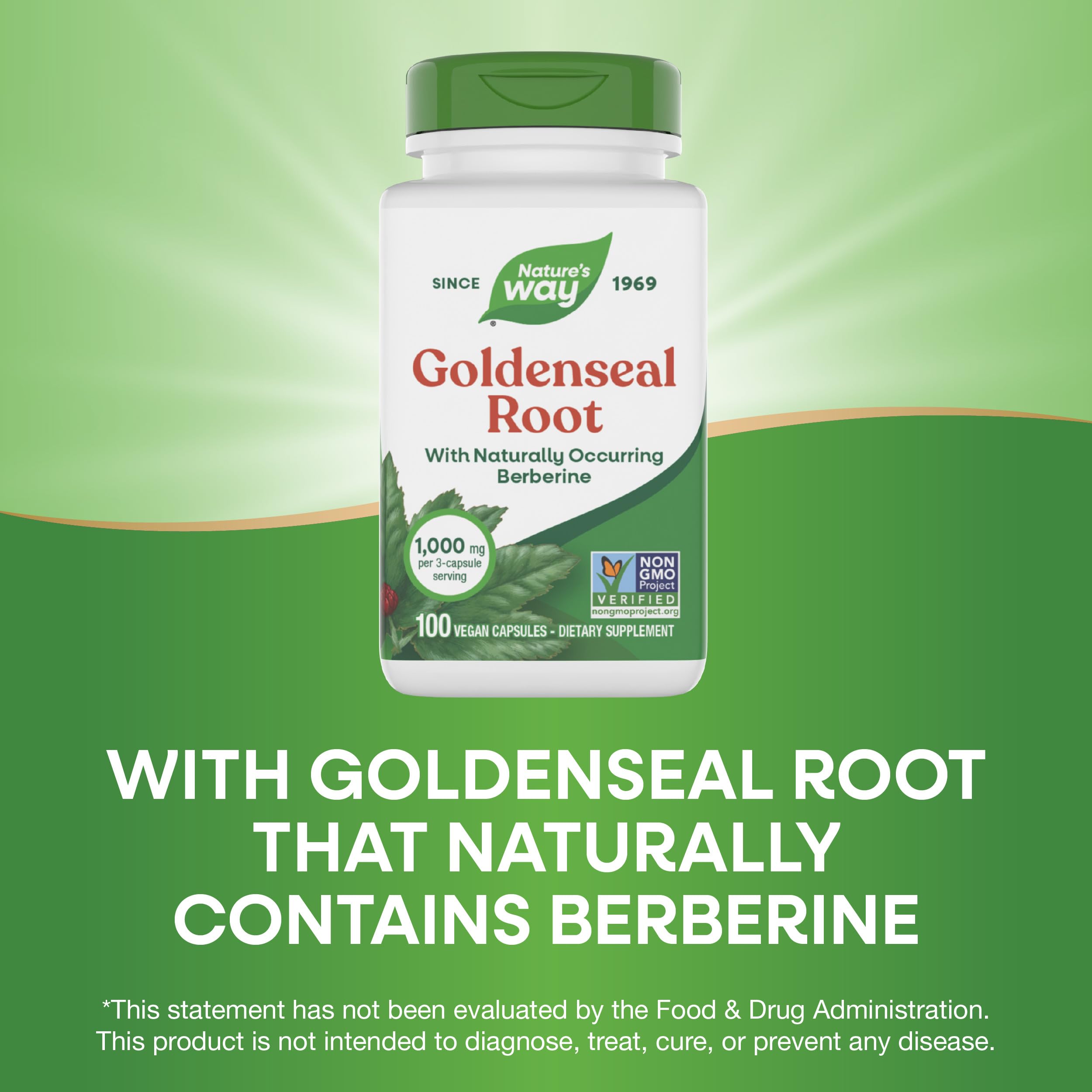 Nature's Way Goldenseal emballage vegan, formulation sans produits animaux