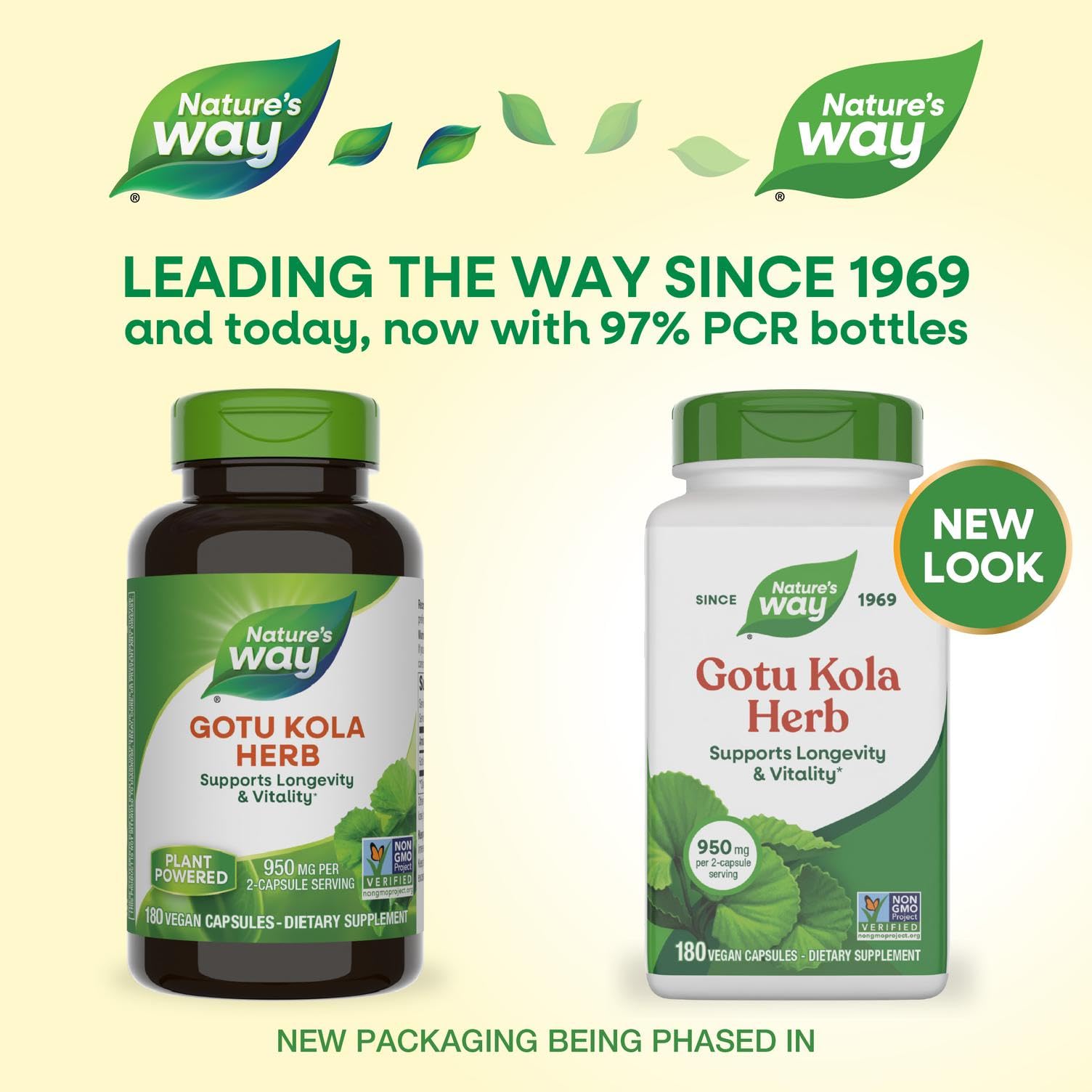 Nature's Way Gotu Kola: etiquette claire, convient à une routine quotidienne de bien-être.