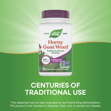 Nature's Way Horny Goat Weed Premium Extrait – étiquette Non-GMO clairement vérifiée.