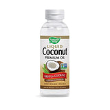 Nature's Way huile coco liquide dans sa bouteille, idéale pour la cuisson végétale quotidienne.