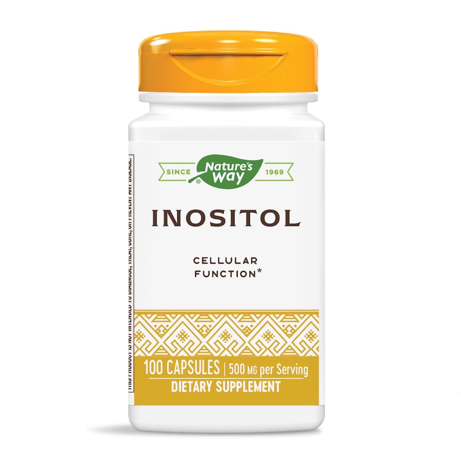 Nature's Way Inositol, bouteille visible, pratique pour commencer votre routine quotidienne.