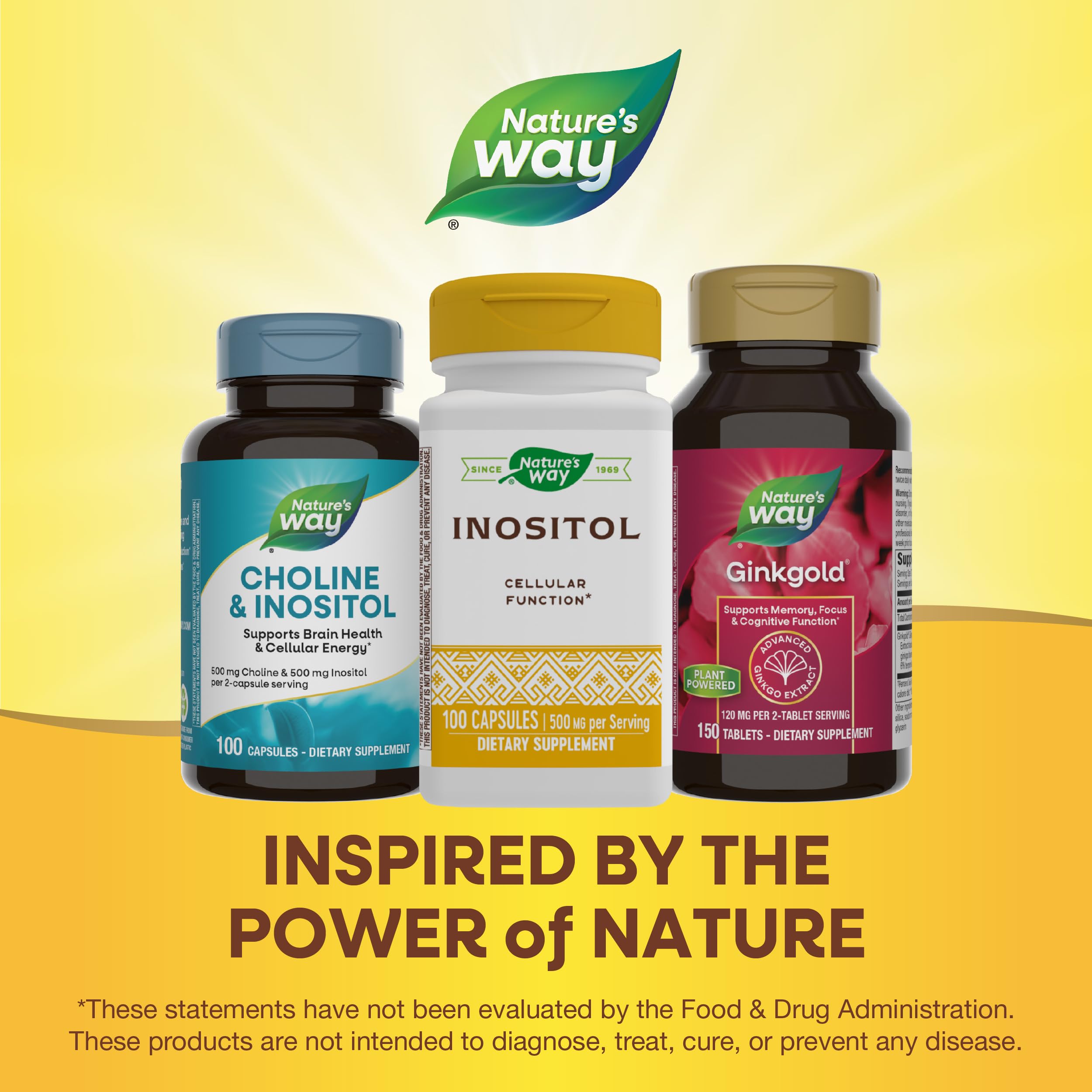 Nature's Way Inositol, emballage durable, choix respectueux de l'environnement.