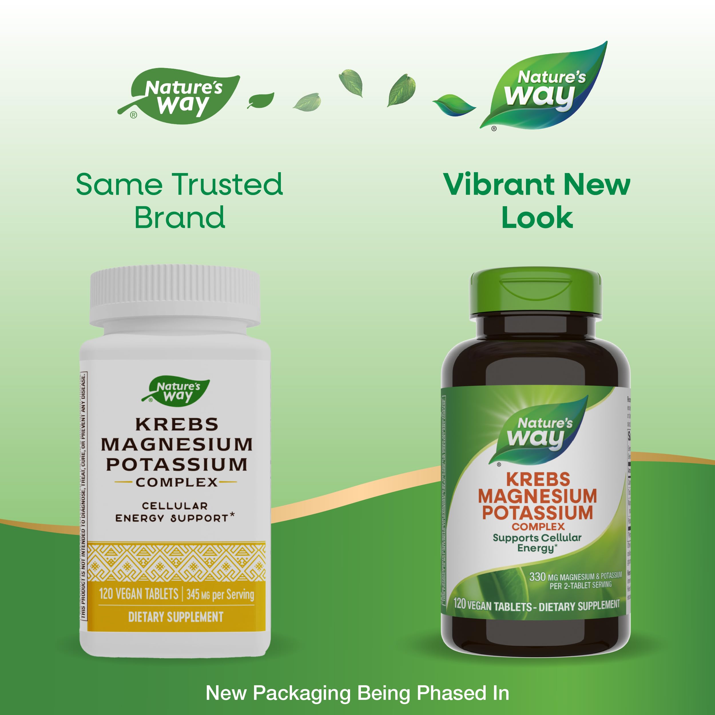 Nature's Way Krebs Magnesium Potassium Complexe, comprimés, soutien vitalité et bien-être journalier.