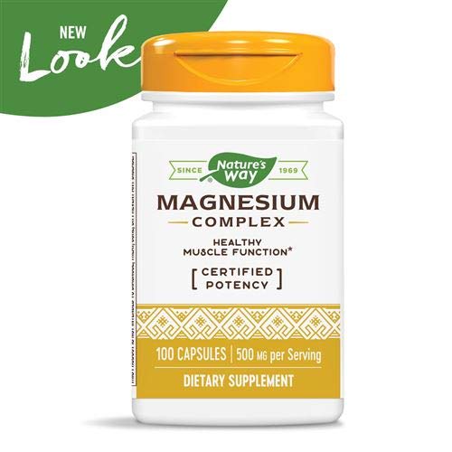 Nature's Way Magnesium Complex – etiquette sans gluten, option adaptée sans allergènes.