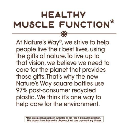 Nature's Way Magnesium Complex – ingrédients détaillés sans gluten ni additifs artificiels.
