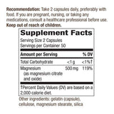 Nature's Way Magnesium Complex – étiquette de dosage, rappel pratique pour une prise quotidienne.