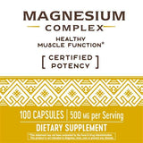 Nature's Way Magnesium Complex – tableau dosage utile pour planifier deux capsules par jour.