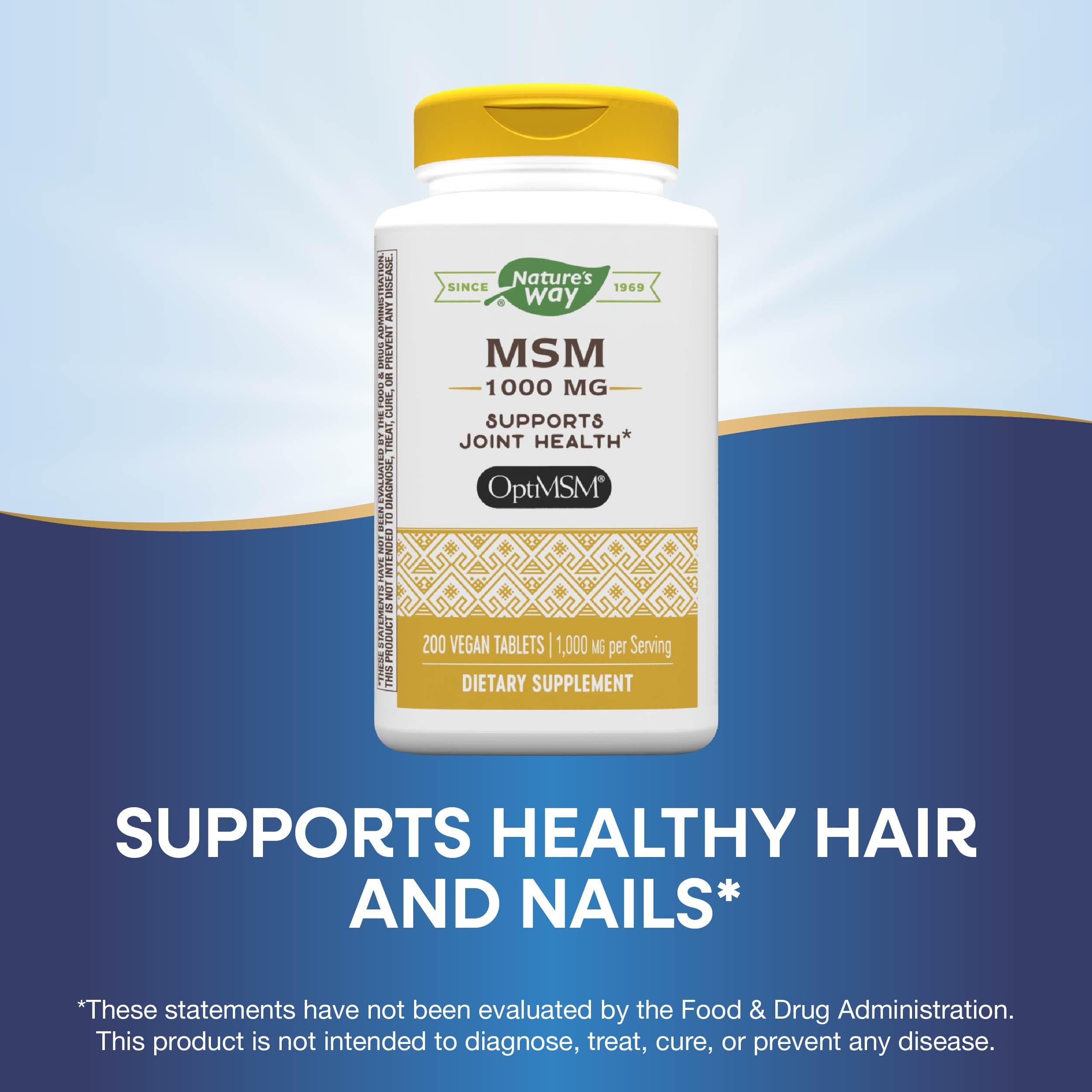 Nature's Way MSM 1000 mg - pack de 2: deux bouteilles pour un usage prolongé.