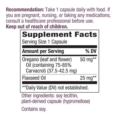Nature's Way Oregano Oil: capsules végétariennes faciles à avaler