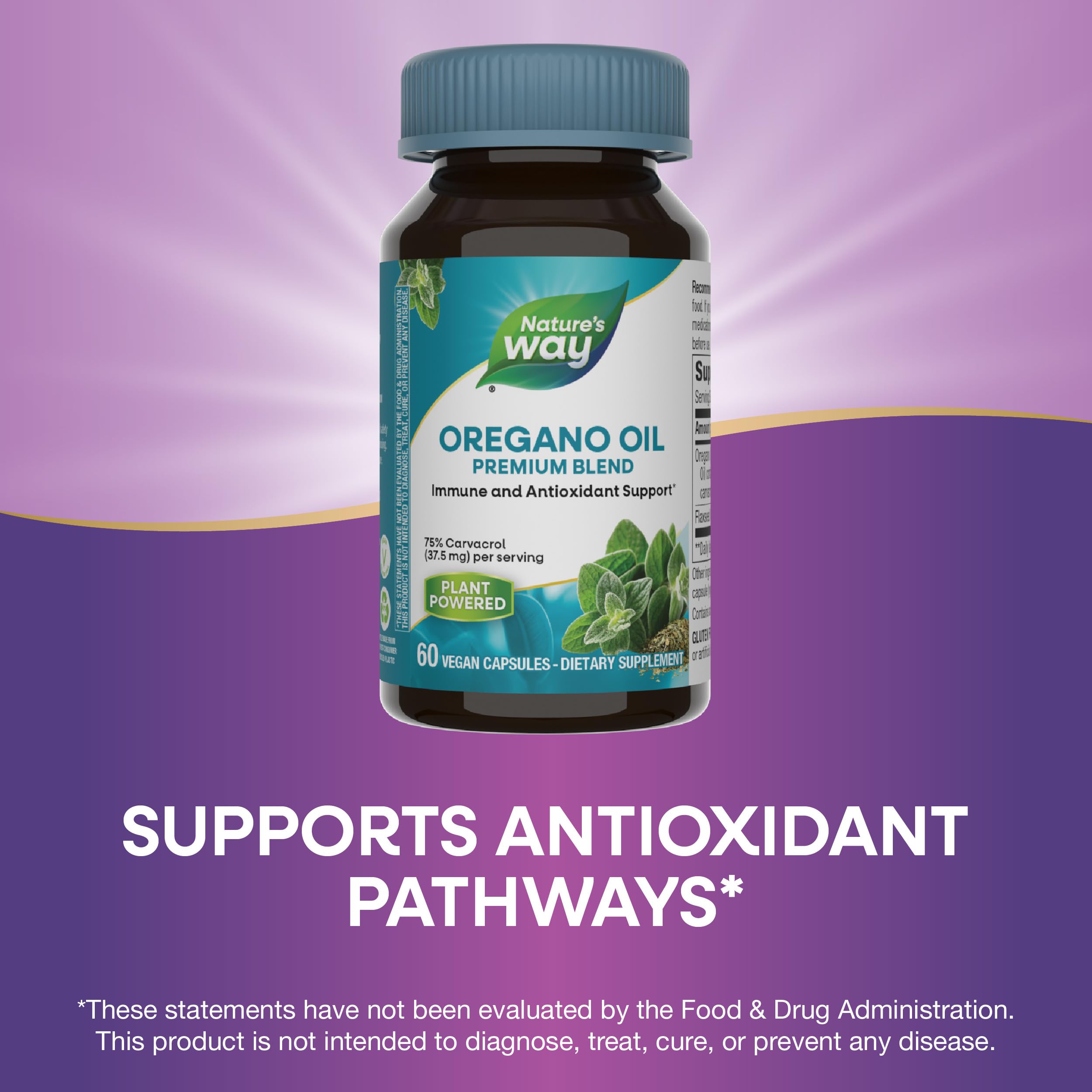 Boîte premium Nature's Way Oregano Oil: carvacrol élevé pour le soutien quotidien.
