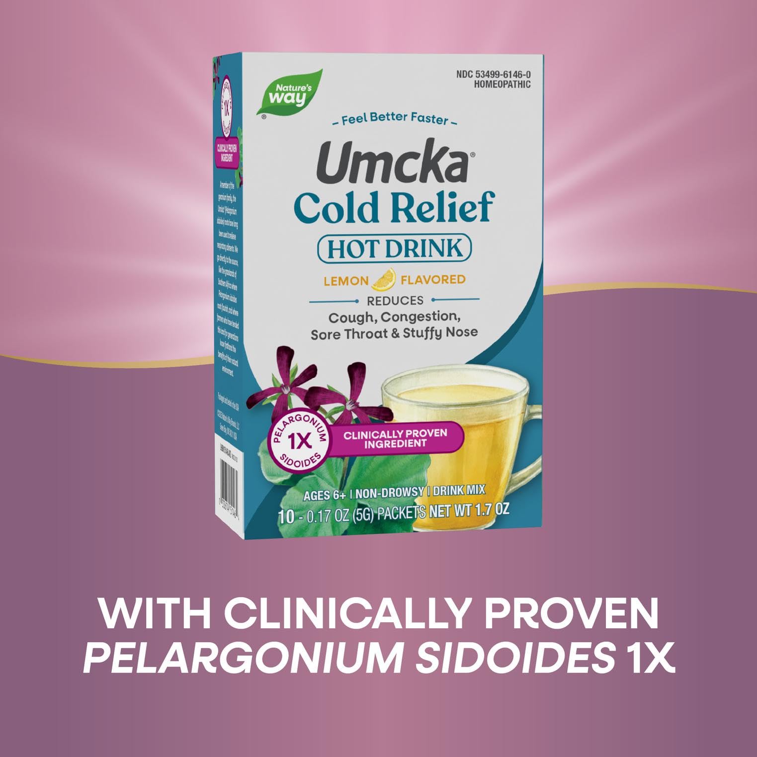 Nature's Way pelargonium-sidoides — sachet à dissoudre, option chaude pour confort