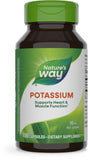 Nature's Way Potassium Complex – bouteille et étiquette, soutient l'équilibre électrolytique et la fonction musculaire.