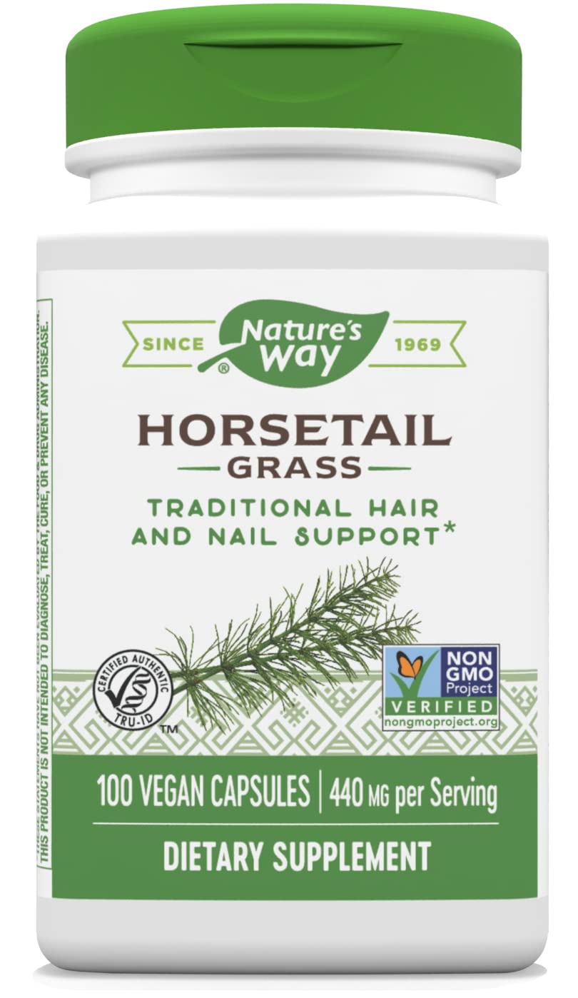 Nature's Way Prêle Premium dans une bouteille, soutient les cheveux et les ongles
