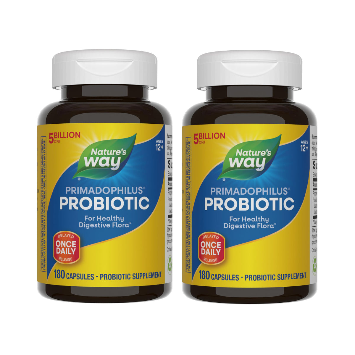 Nature's Way Primadophilus Original – bouteille montrant 5 milliards CFU, soutien potentiel à la digestion