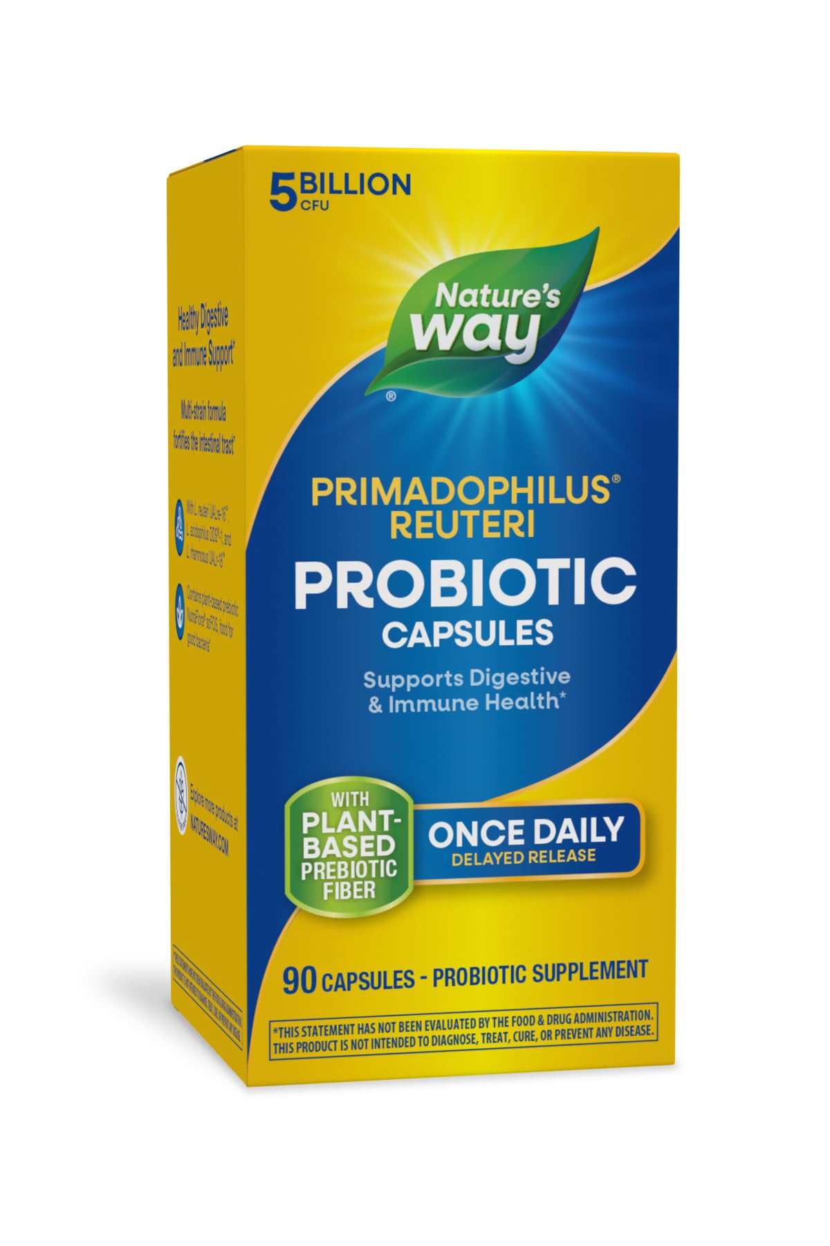 Nature's Way Primadophilus Reuteri Probiotic – bouteille prête pour votre routine digestive.