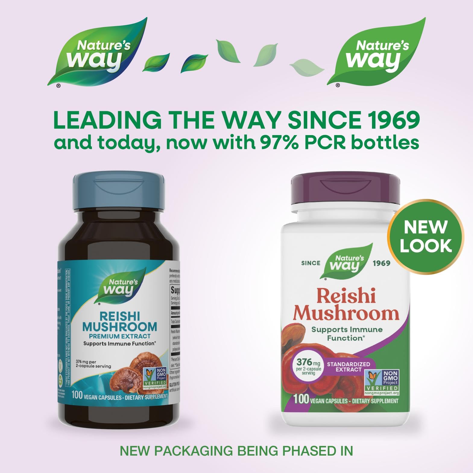 Capsules adaptogènes Nature's Way Reishi pour une routine équilibrée.