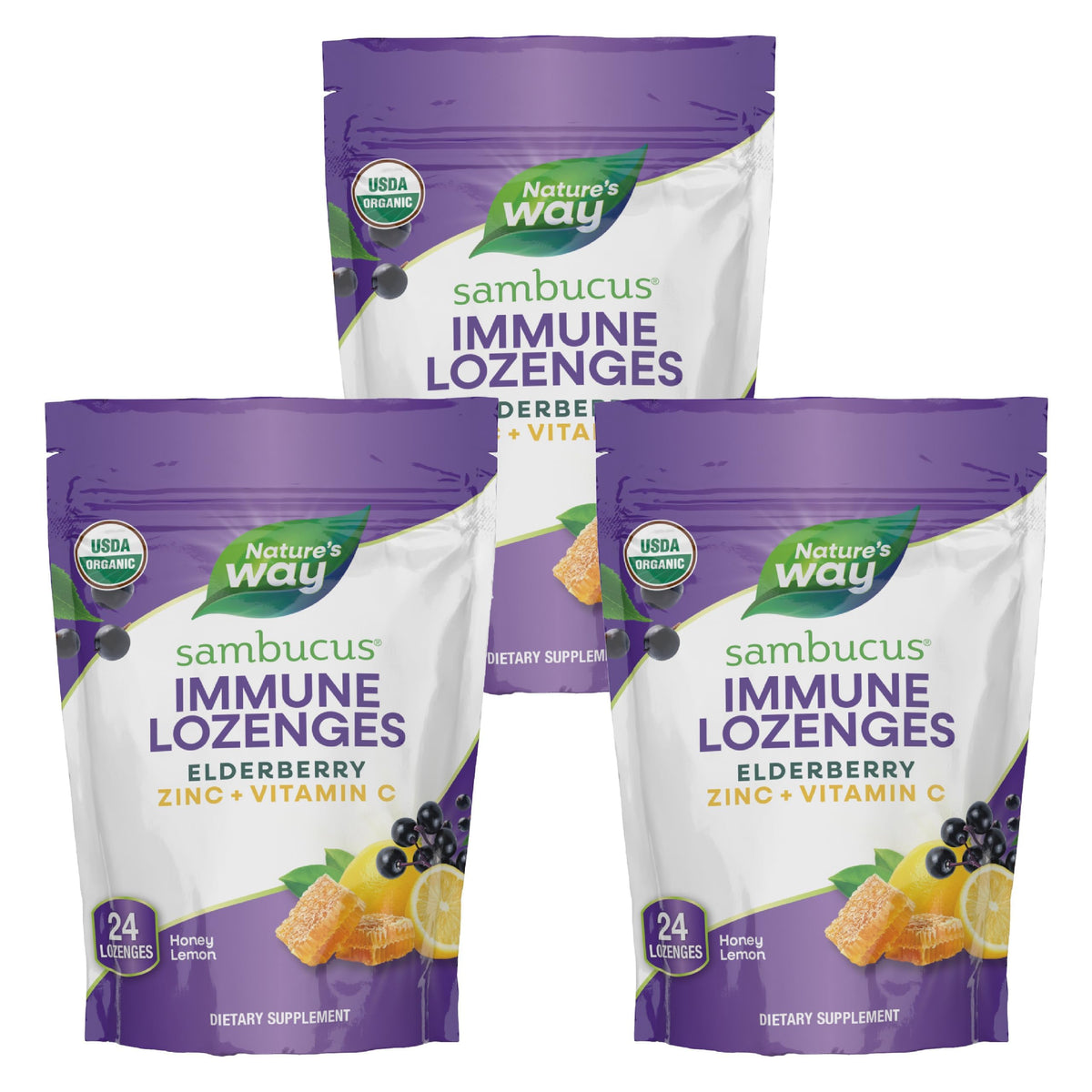 Pastilles Sambucus Immunité Nature's Way - emballage varié pour le quotidien