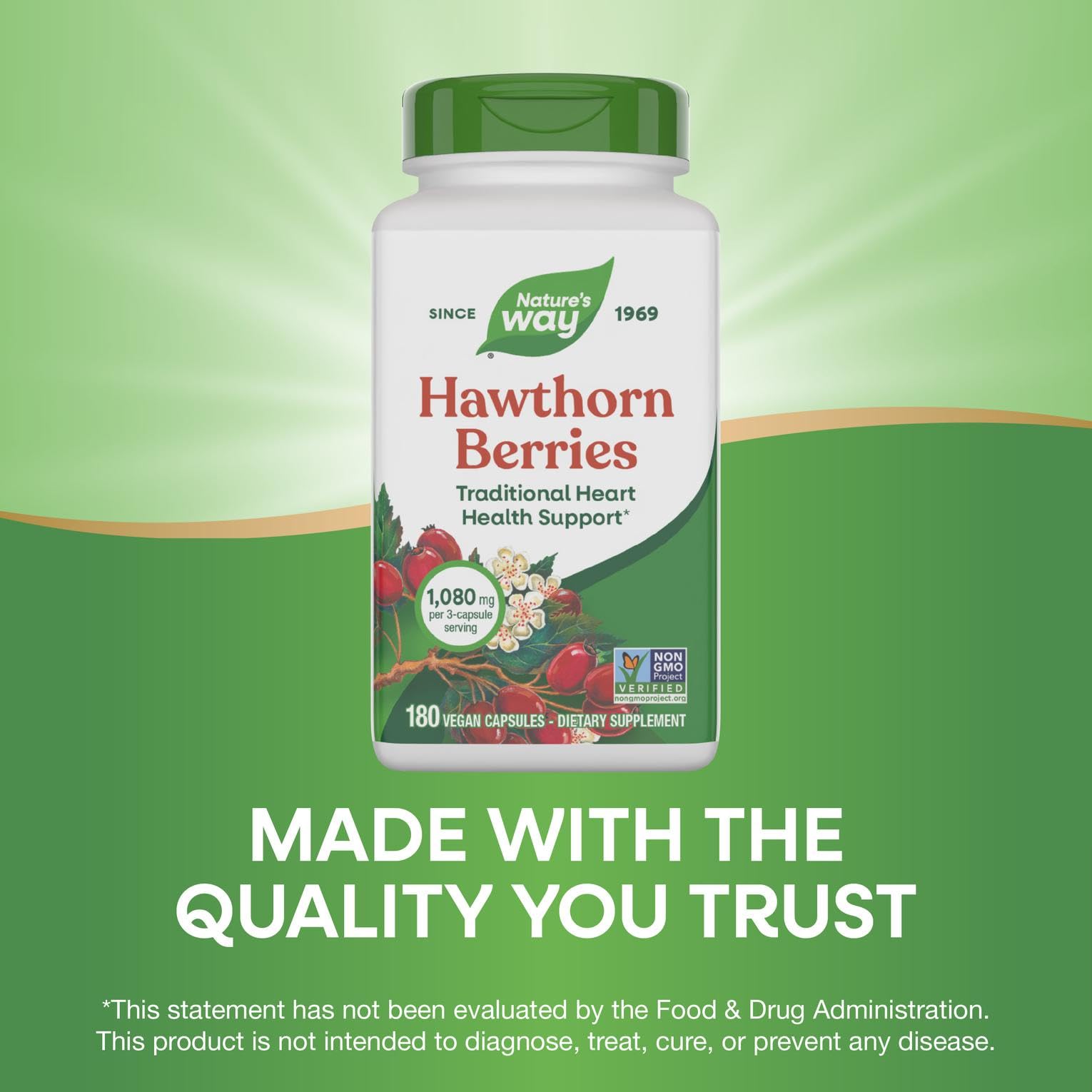 Nature's Way sans gluten aubépine – compatible avec un régime sans gluten.