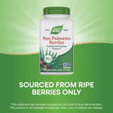 Étiquette Nature's Way Saw Palmetto affichant la certification sans OGM.