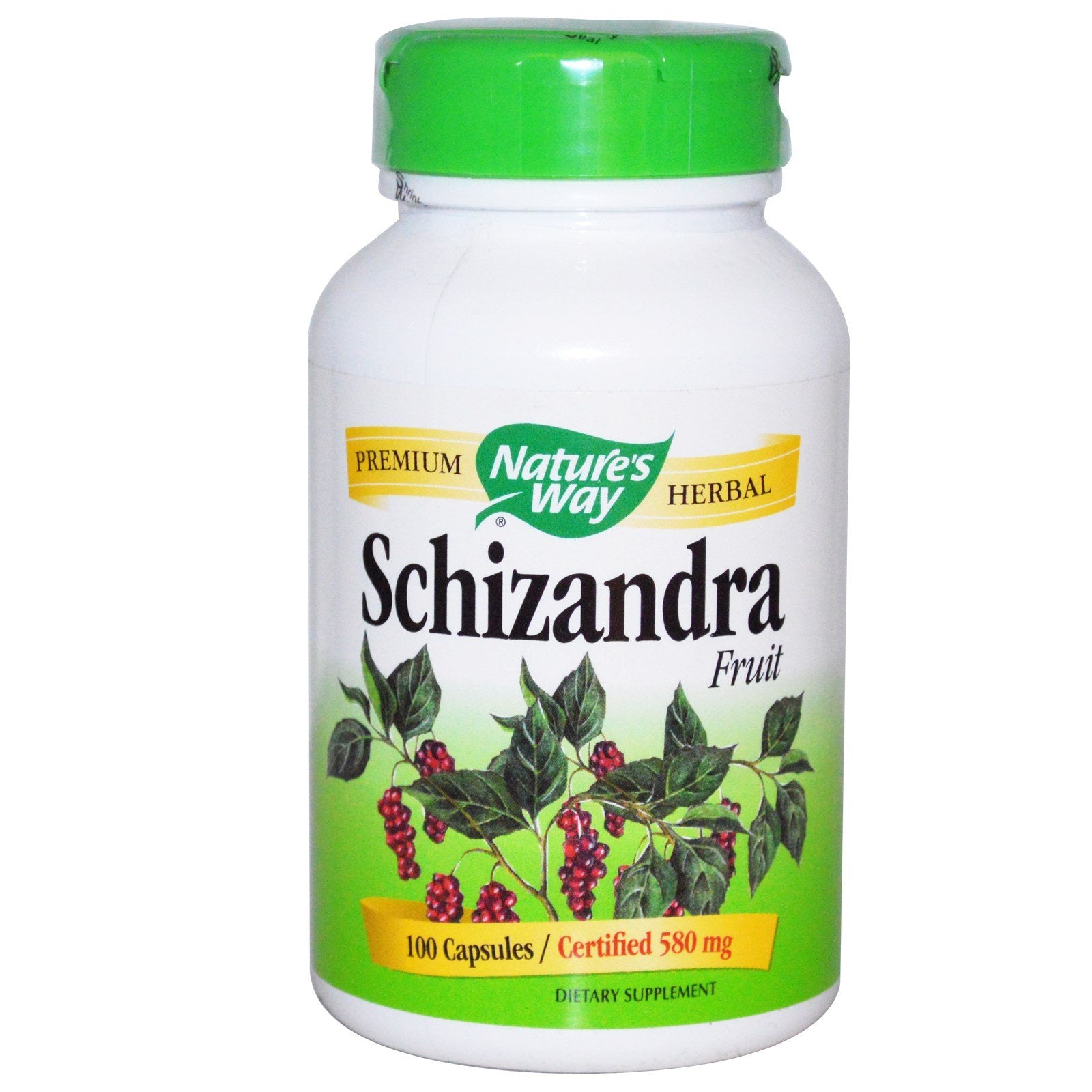 Nature's Way Schizandra, capsules de fruits, soutien adaptogène potentiel dans la routine quotidienne.