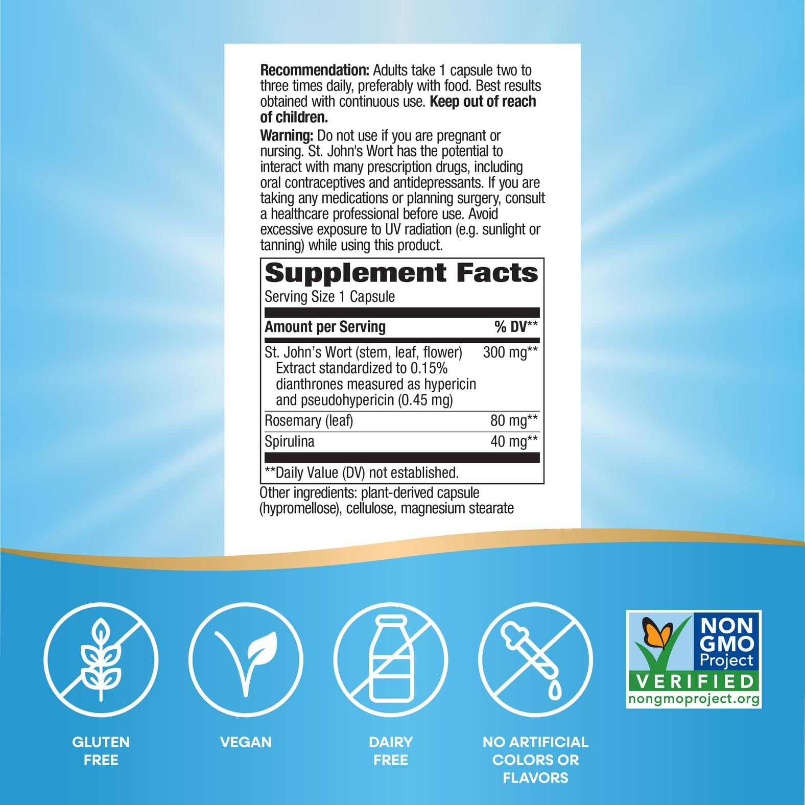 Gélules Nature's Way St. John’s Wort, dosage quotidien pratique et simple