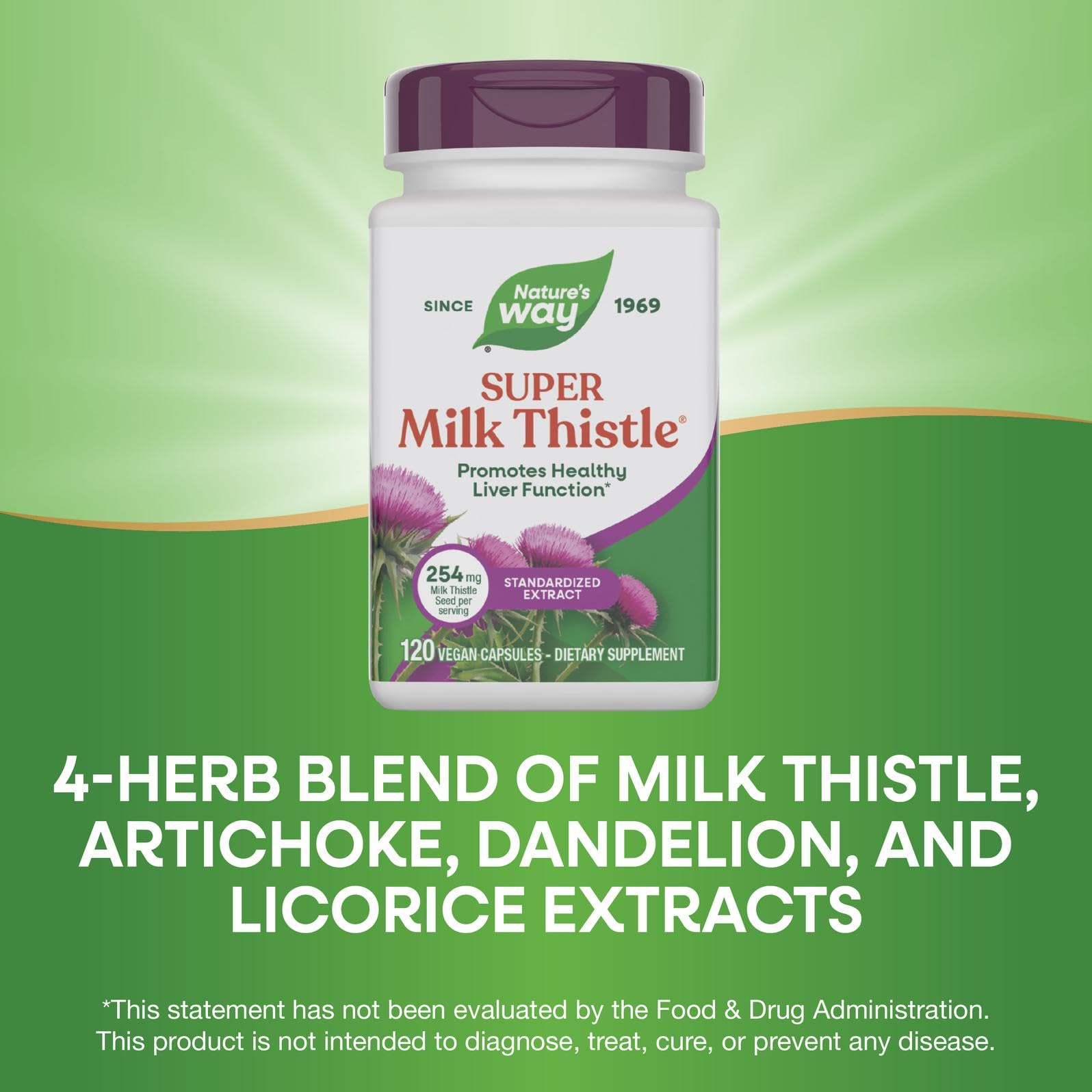Nature's Way Super Milk Thistle: emballage sans gluten adapté à un régime sans gluten
