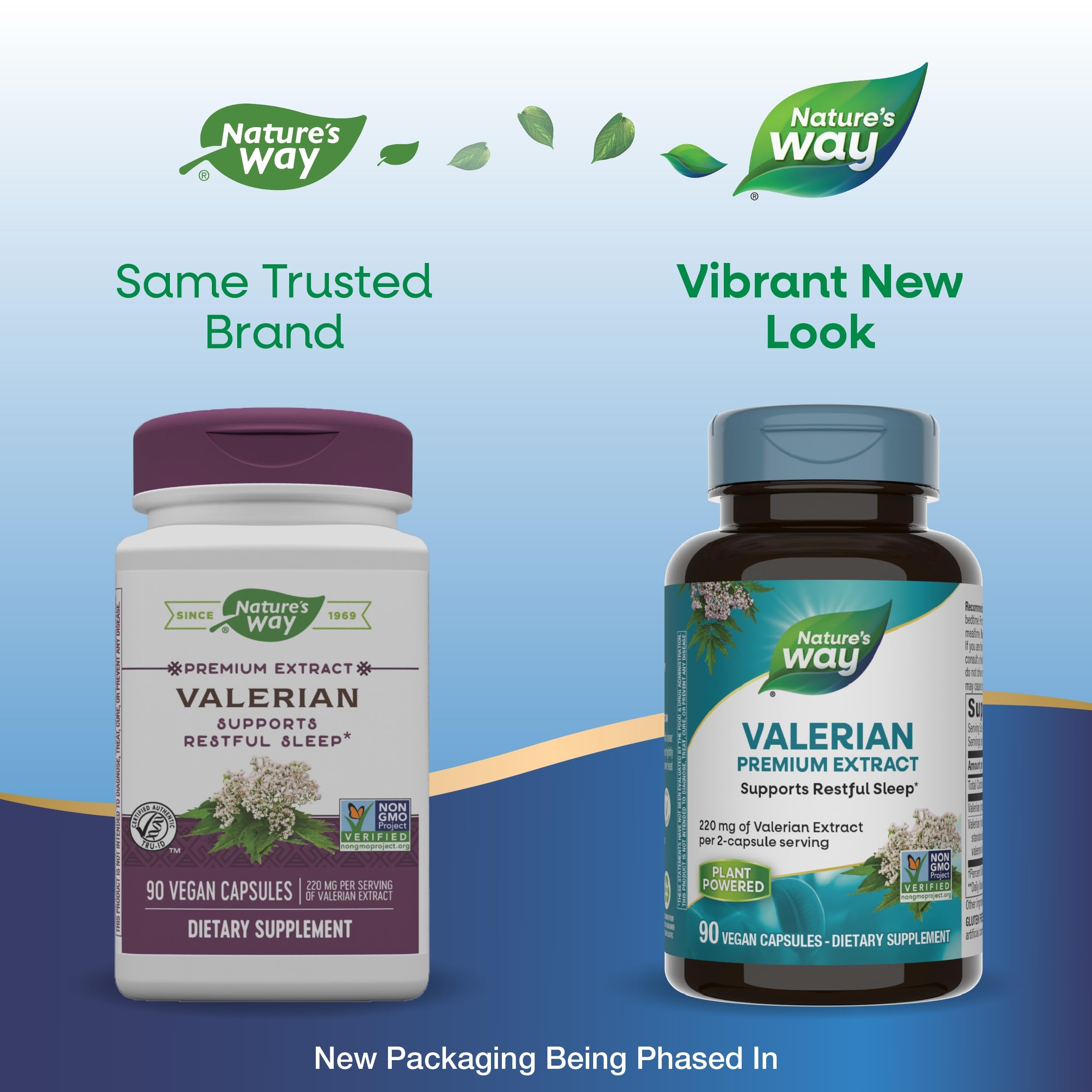 Nature's Way Valerian Premium Extract - étui emballage, pratique avant le coucher.